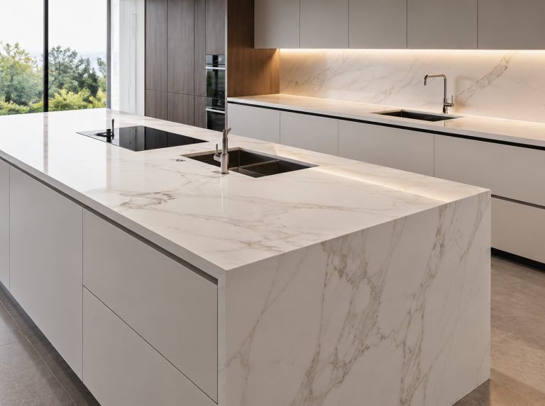 岩板厨房台面与一体岛台